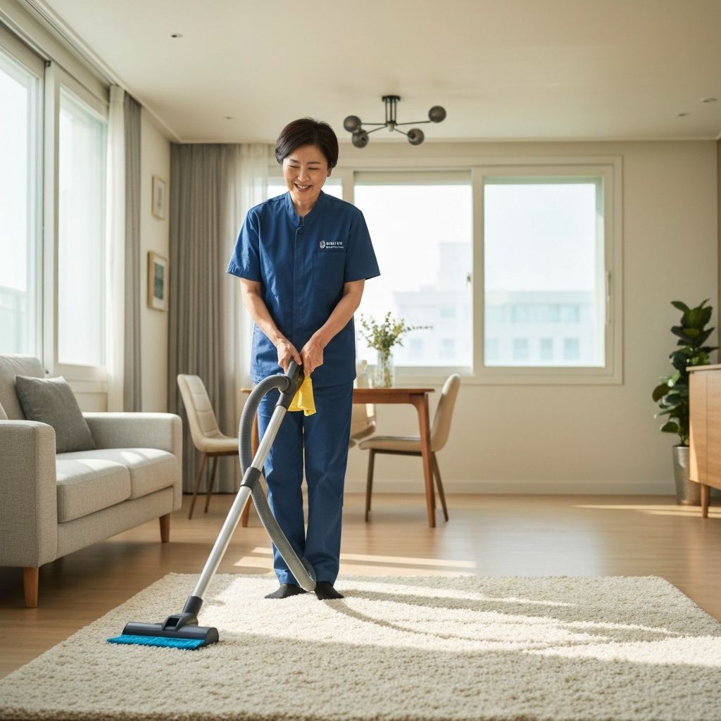 거실 청소 작업